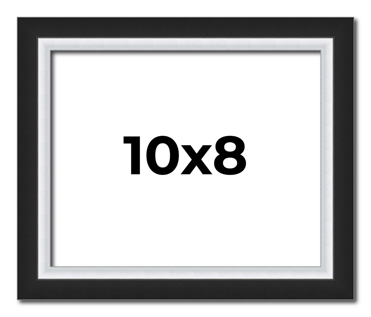 Photo Size Flat Silver Picture Frame - UV Acrylic, Foam Board Backing, Hanging Hardware